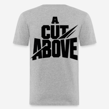 Preview: A CUT ABOVE Slim Fit T-Shirt in grau mit Rückendruck